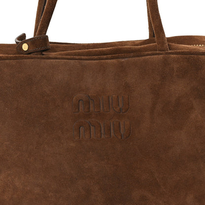 Miu Miu Camoscio Beau Top Handle Bag Cocoa Brown 6 of 8
