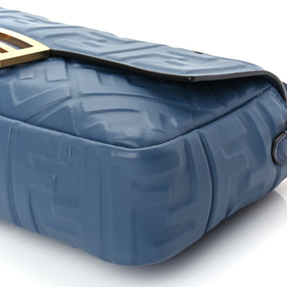 Fendi Nappa FF 1974 Embossed Baguette Mirto 8 of 8