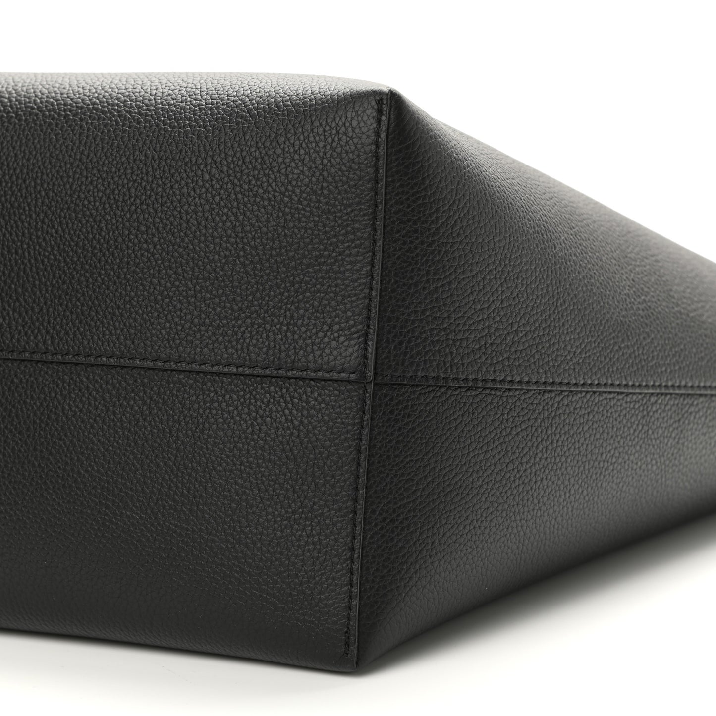 Grained Calfskin Skull Open Shopper Tote Black