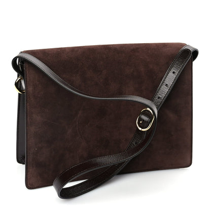 Gucci Suede Medium Torchon GG Ring Shoulder Bag  Reflex Brown 2 of 9