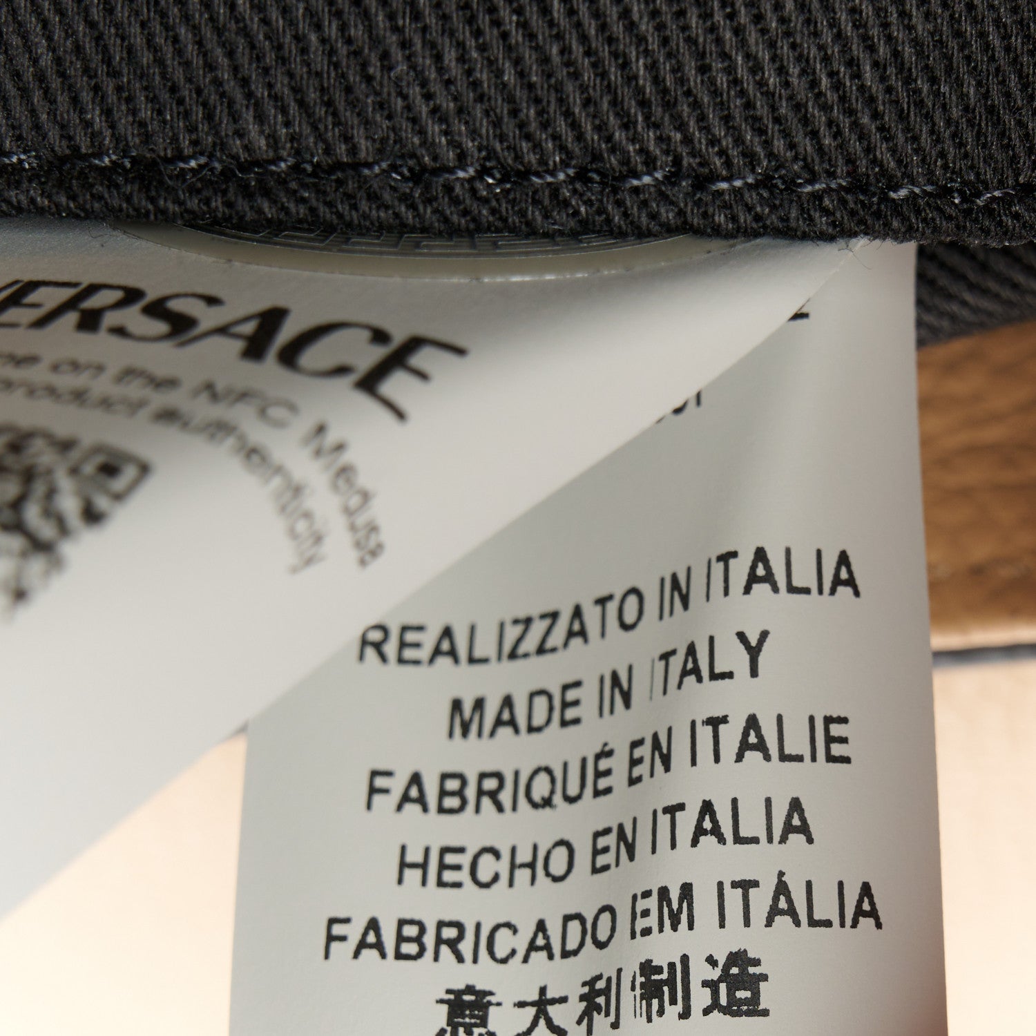 Versace Grained Calfskin Virtus Crossbody Bag Beige 8 of 12