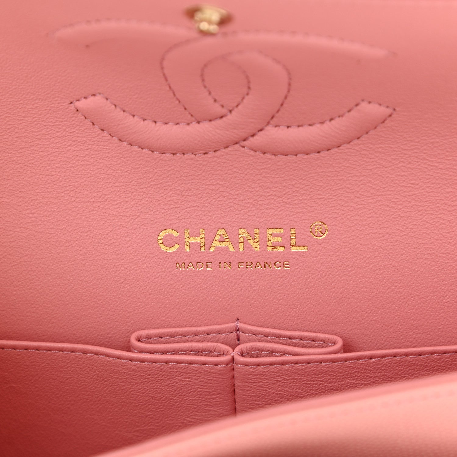 Chanel Caviar Flat Chevron Quilted Medium Double Flap Pink 6 of 9