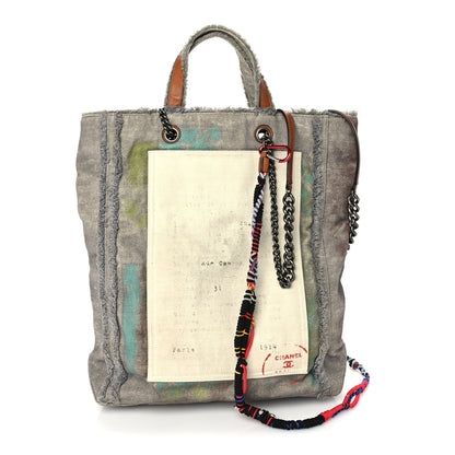 Chanel Canvas Large Graffiti Tote  Grey 1 of 9