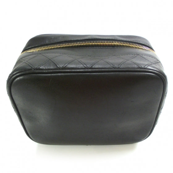 Lambskin Vanity Cosmetic Bag Black