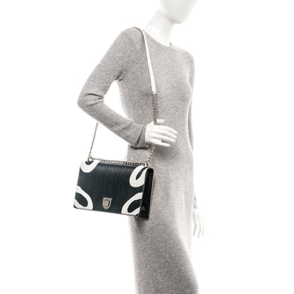 Christian Dior Printed Patchwork Large Diorama Flap Bag Black 2 of 7