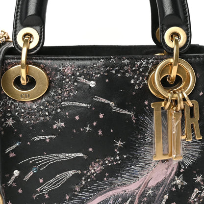 Christian Dior Lambskin Embroidered Mini C'est I Feel Blue Lady Dior  Black 6 of 8