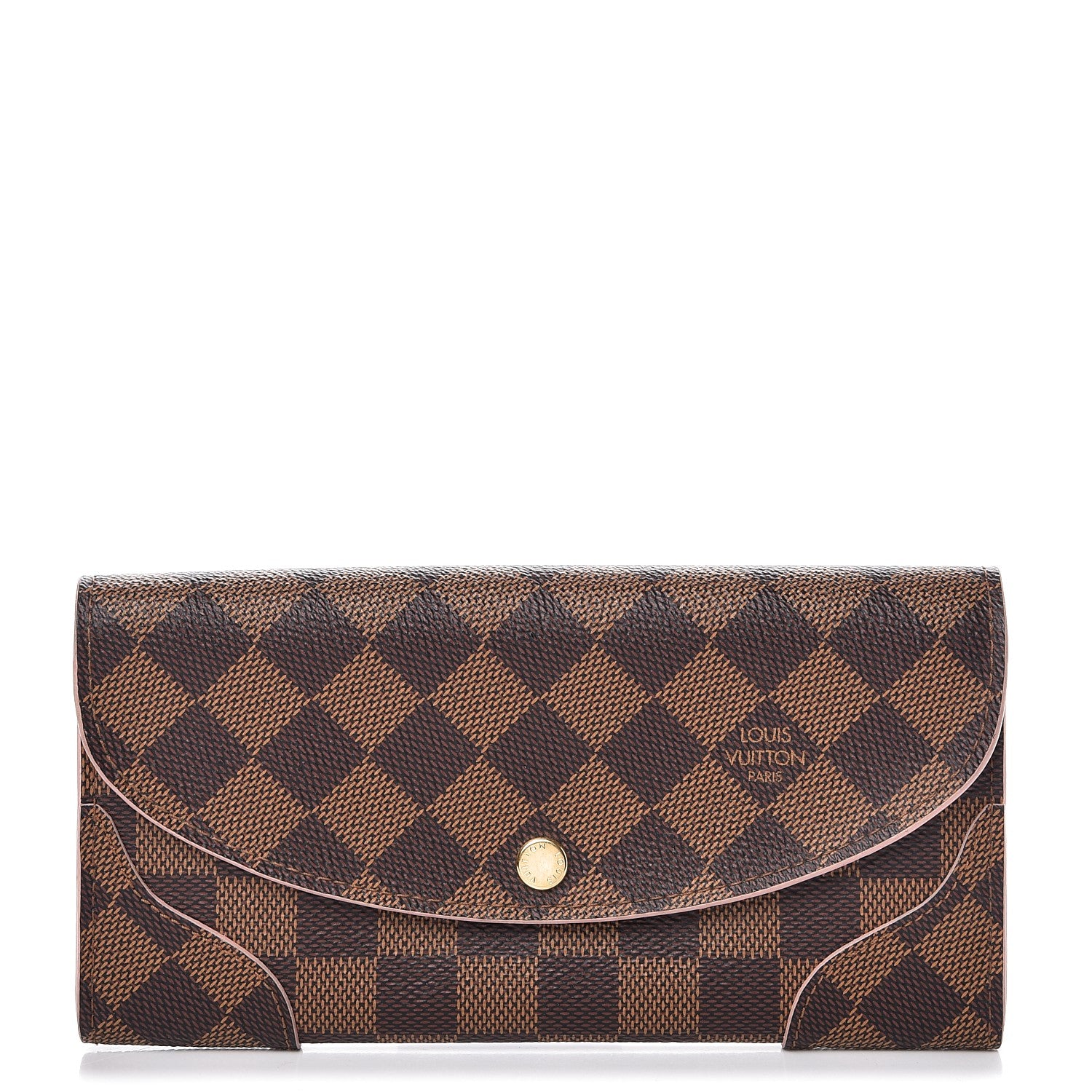 Louis Vuitton Damier Ebene Caissa Wallet Rose Ballerine 1 of 8