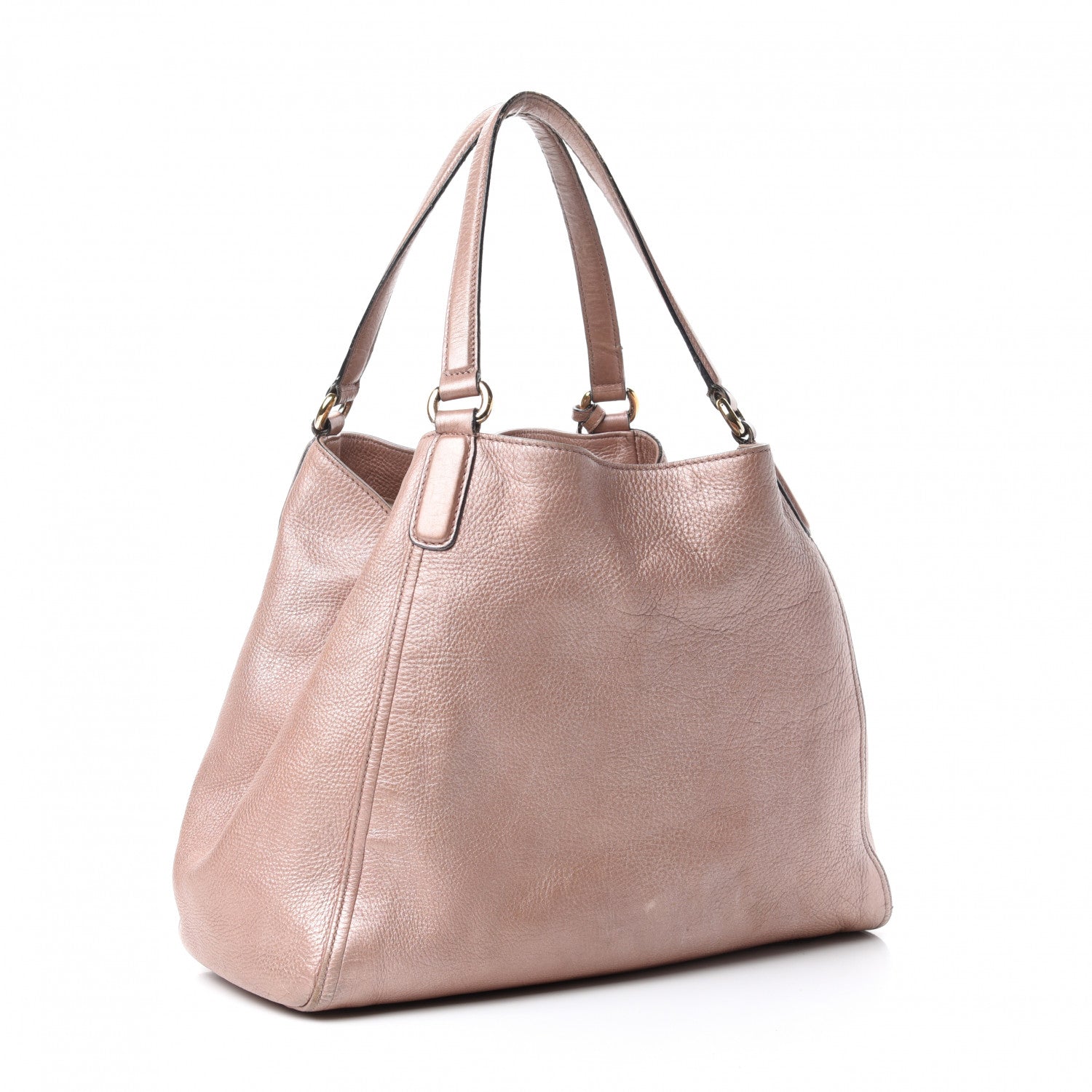 Gucci Metallic Pebbled Calfskin Medium Soho Shoulder Bag Pink 3 of 16