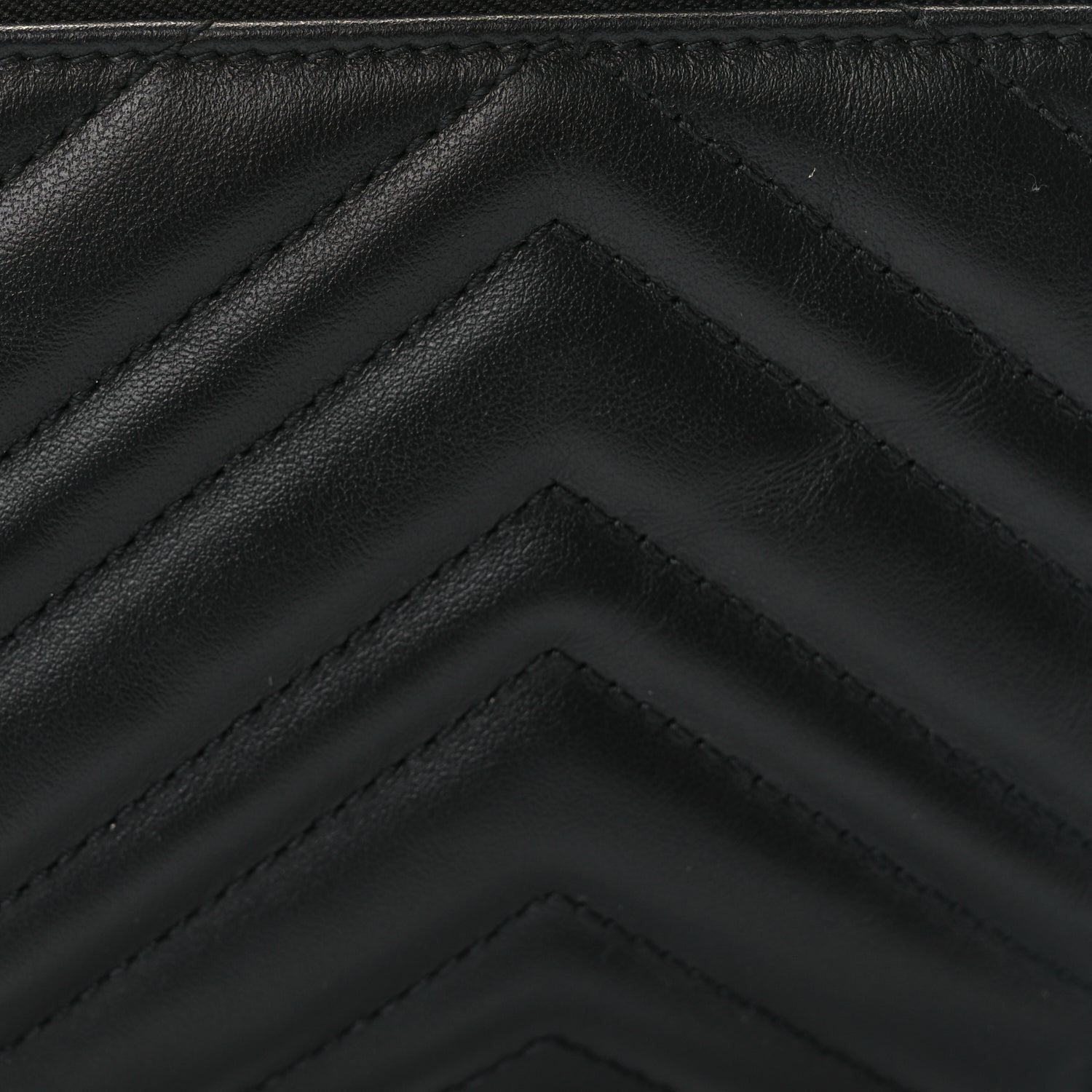 Gucci Calfskin Matelasse Chevron Small GG Marmont Shoulder Bag Black 7 of 10