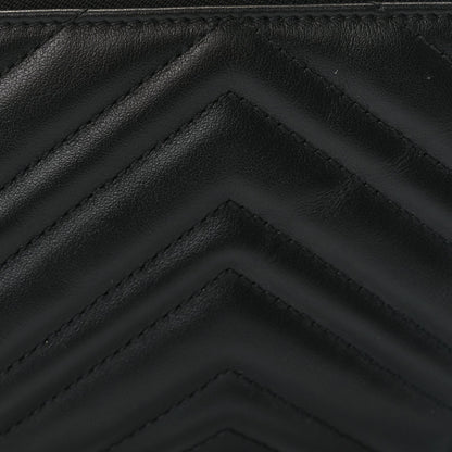 Gucci Calfskin Matelasse Chevron Small GG Marmont Shoulder Bag Black 7 of 10