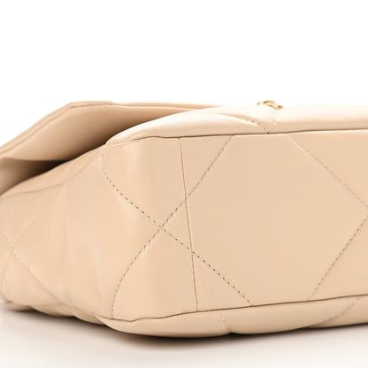Chanel Lambskin Quilted Medium Chanel 19 Flap Beige 9 of 9