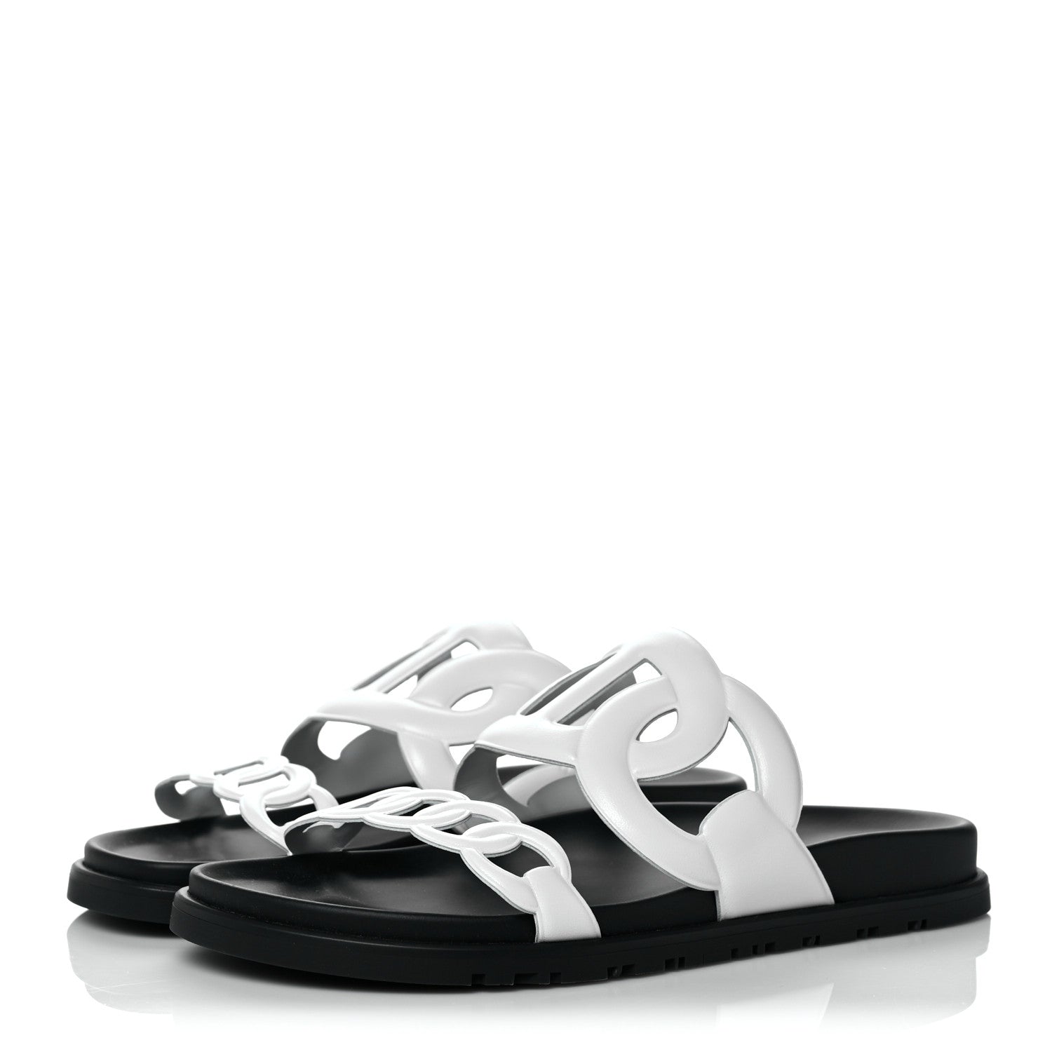 Hermes Nappa Womens Extra Sandals 38 White 3 of 9