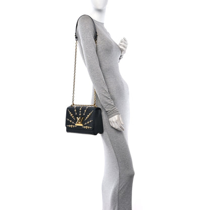 Louis Vuitton Epi Studded Sol Twist Shoulder Bag MM Black 3 of 10