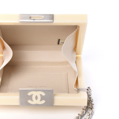 Chanel Plexiglass Minaudiere Wristlet Clutch Beige 4 of 6