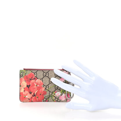 Gucci GG Supreme Monogram Blooms Key Ring Coin Case Beige Multicolor Dry Rose 2 of 7