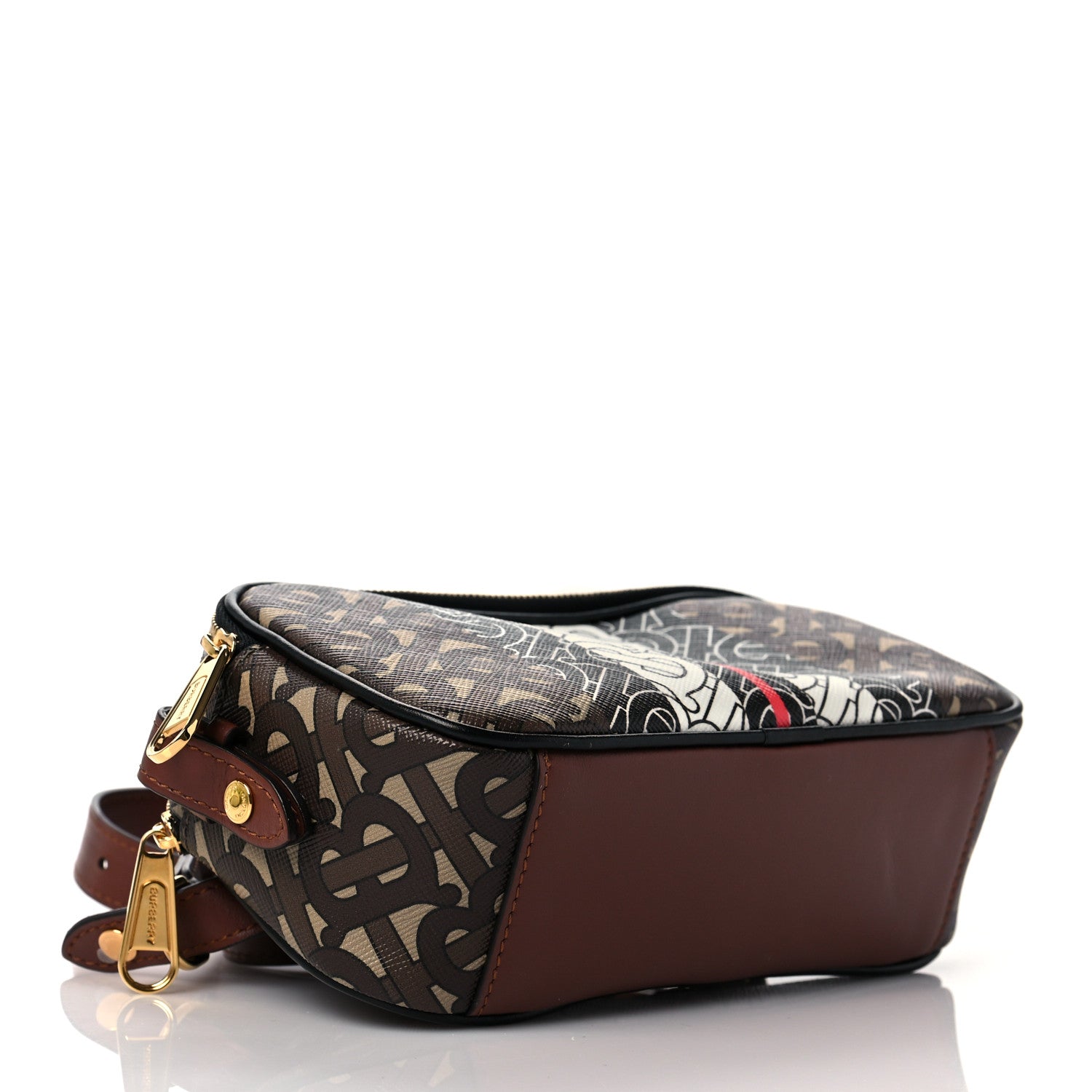 Burberry E-Canvas Monogram Stripe Micro Camera Bag Bridle Brown 5 of 10