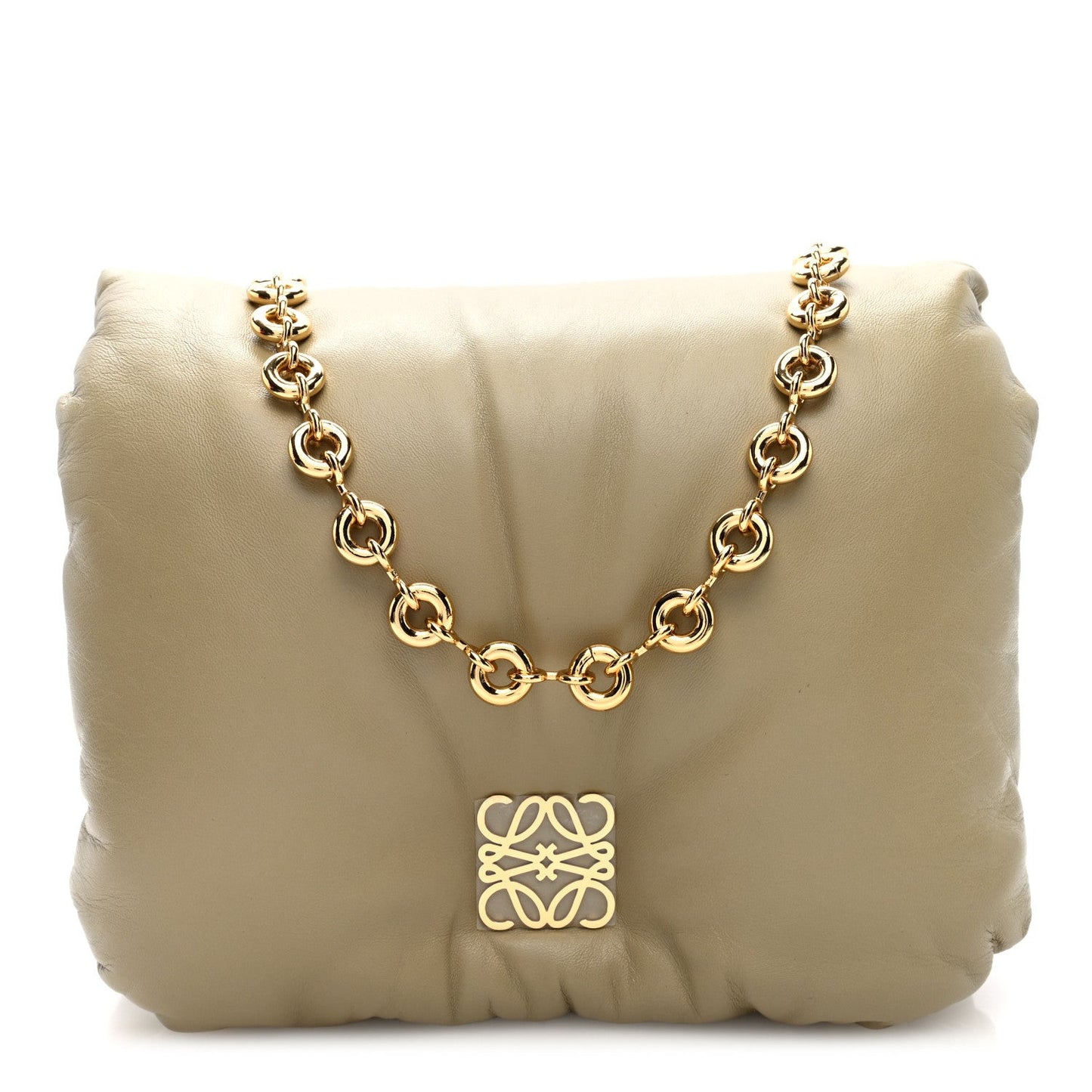 Lambskin Goya Puffer Bag Clay Green