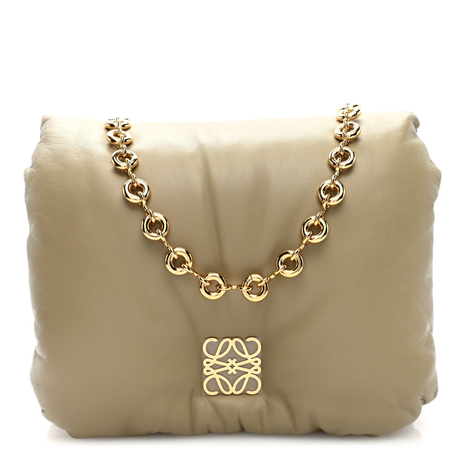 Loewe Lambskin Goya Puffer Bag Clay Green 1 of 7