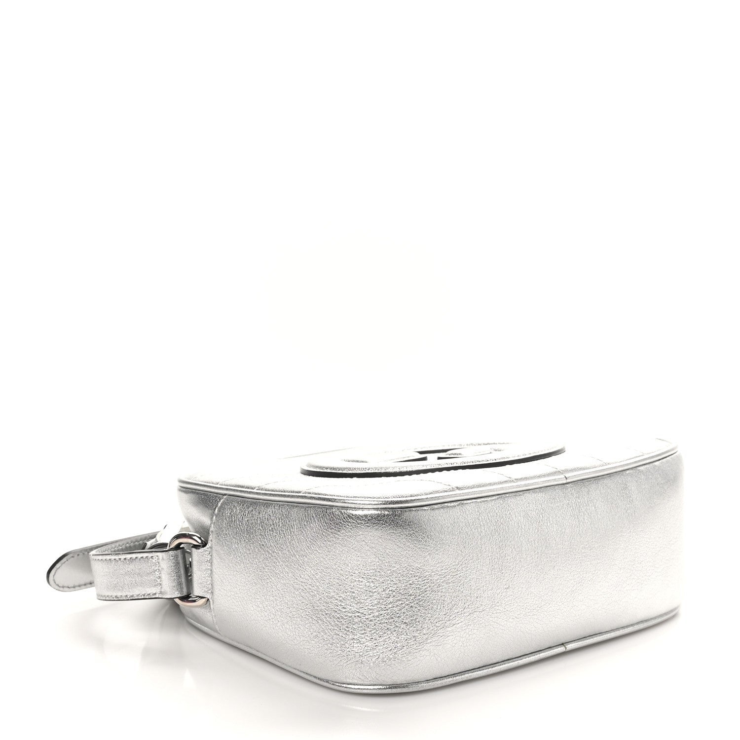 Gucci Metallic Sakai Be Green Calfskin Diagonal Stitched Small Blondie Shoulder Bag Silver 4 of 7
