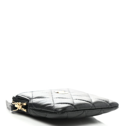 Chanel Caviar Quilted Zip Card Holder Wallet Black 5 of 9
