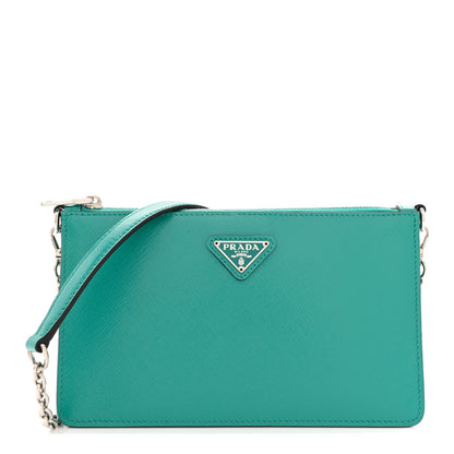 Prada Saffiano Vernice Chain Crossbody Bag Assenzio 1 of 11