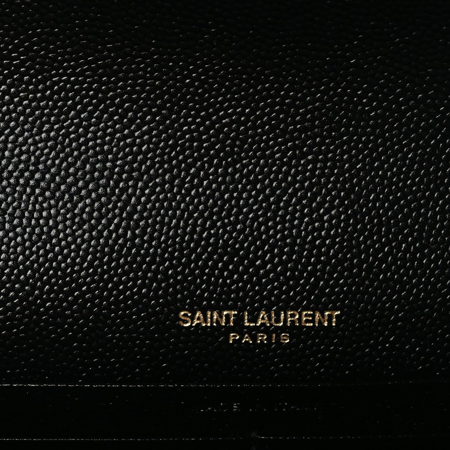 Grain De Poudre Matelasse Chevron Monogram Envelope Chain Wallet  Black