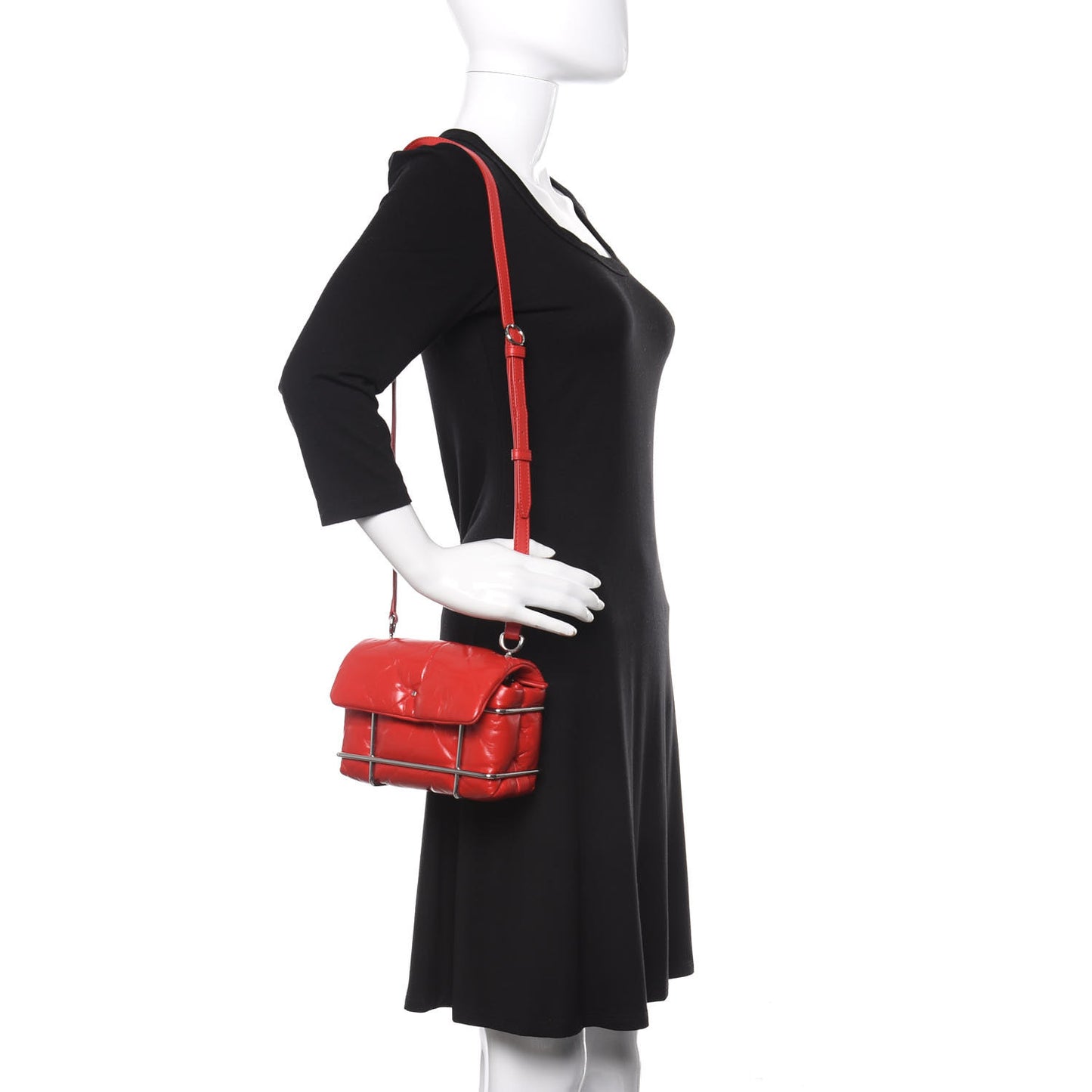 Calfskin Quilted Halo Xbody Bag Red