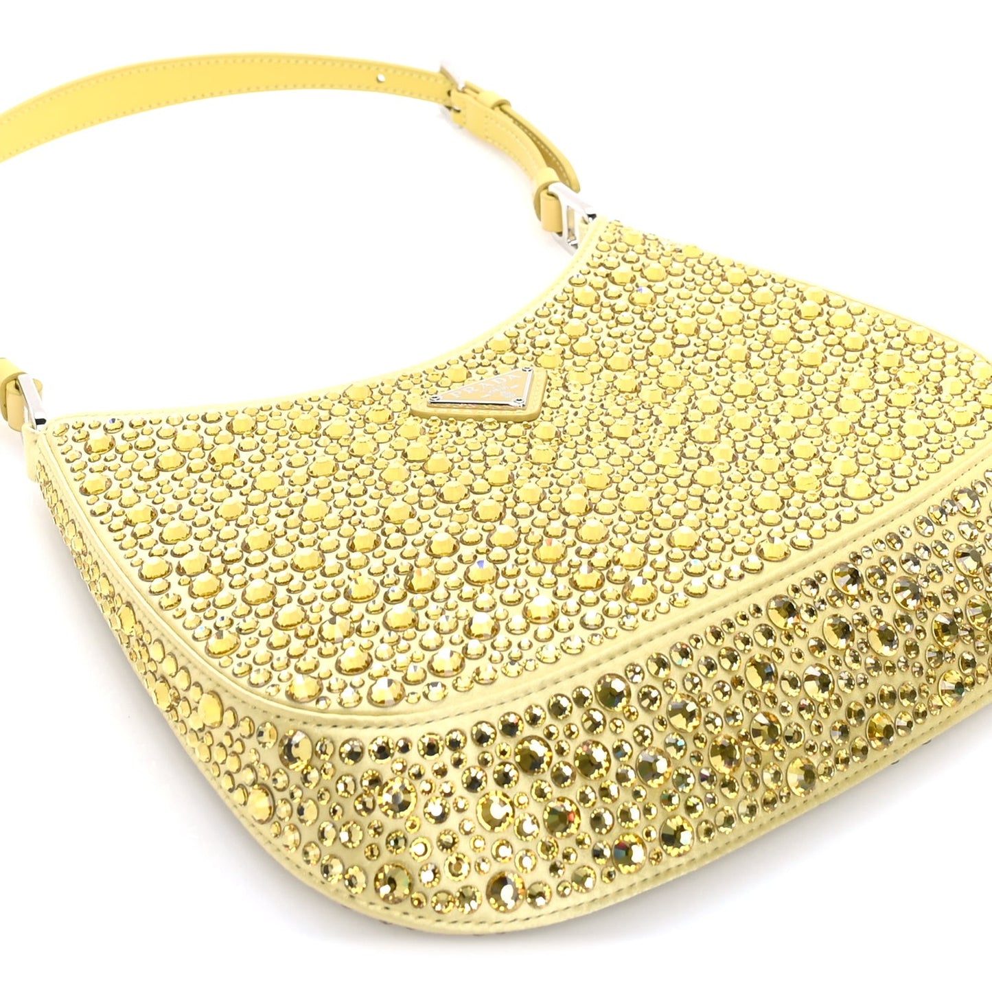 Satin Crystal Cleo Adjustable Strap Shoulder Bag Ananas