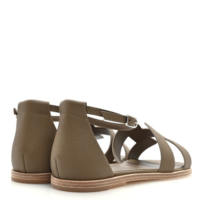 Hermes Epsom Santorini Sandals 38 Etoupe 4 of 8