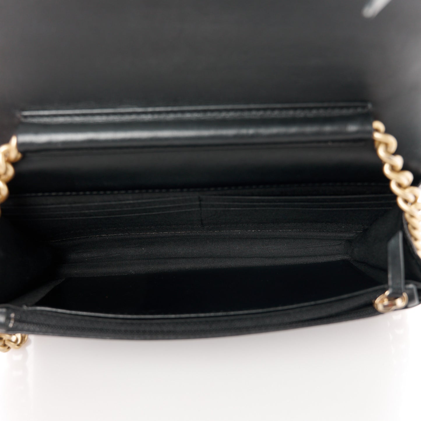 Caviar Quilted Boy Wallet On Chain WOC Black
