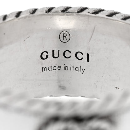 Gucci Sterling Silver Torchon GG Marmont Ring 54 7 6 of 6