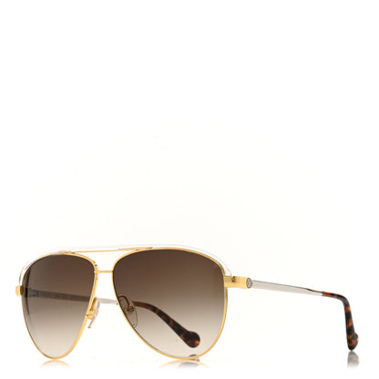 Louis Vuitton Jet Set Aviator Sunglasses Z0857U Gold 1 of 8