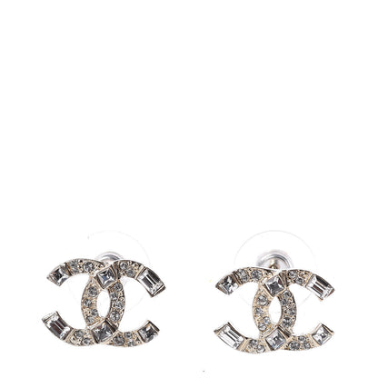 Chanel Crystal Baguette CC Earrings Gold 1 of 5