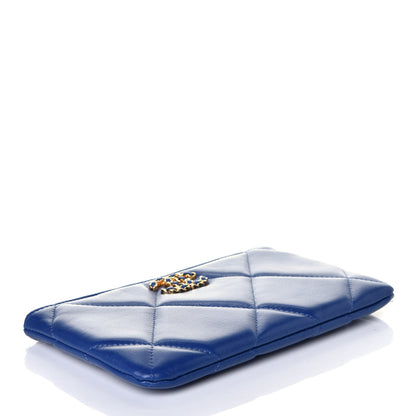 Chanel Goatskin Quilted Small Chanel 19 Pouch Dark Blue 4 of 9