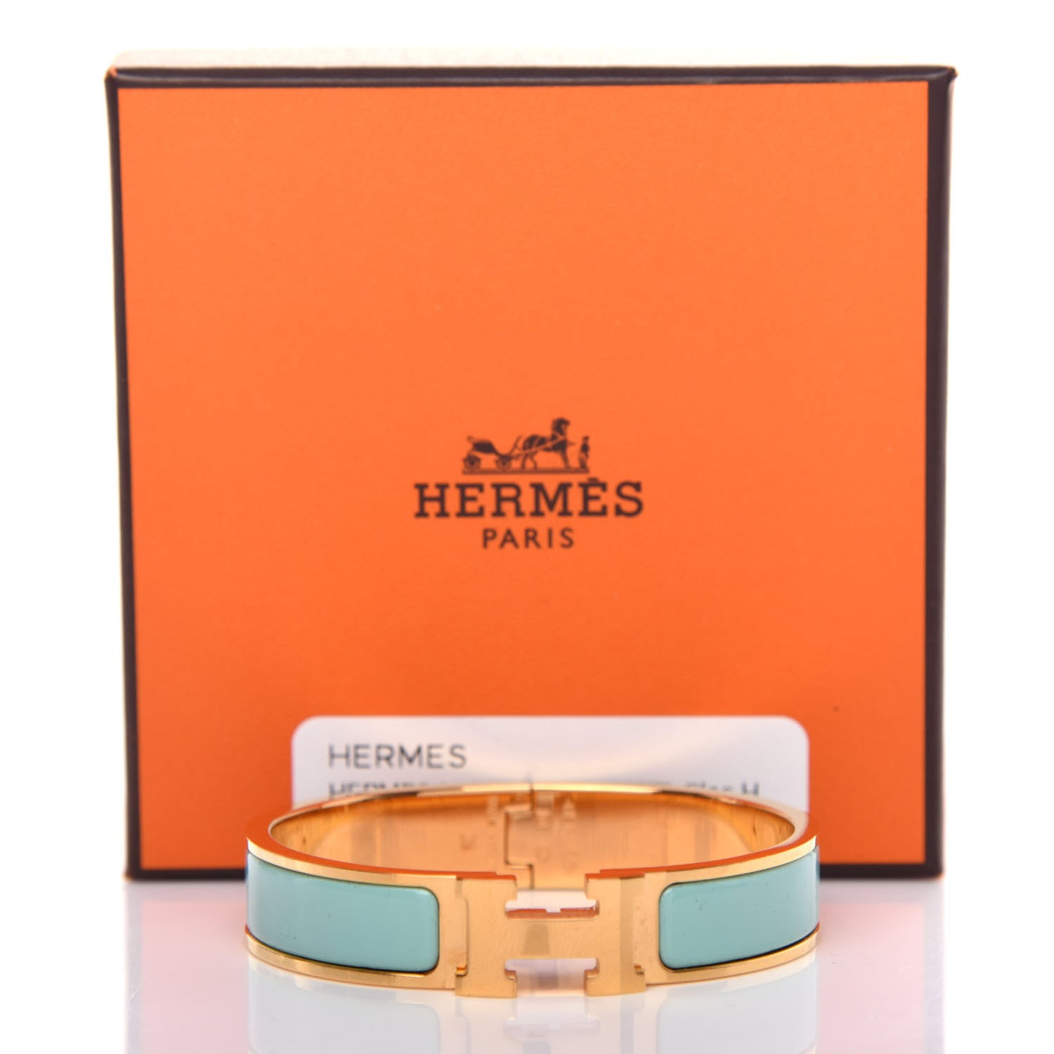 Hermes Enamel Narrow Clic Clac H Bracelet PM Vert Aqua 5 of 5