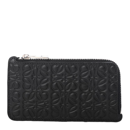 Loewe Calfskin Embossed Repeat Coin Card Holder Black 1 of 7