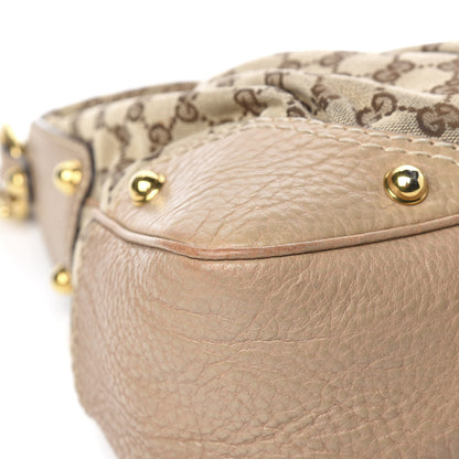 Gucci Monogram Medium Jockey Hobo Beige 10 of 14