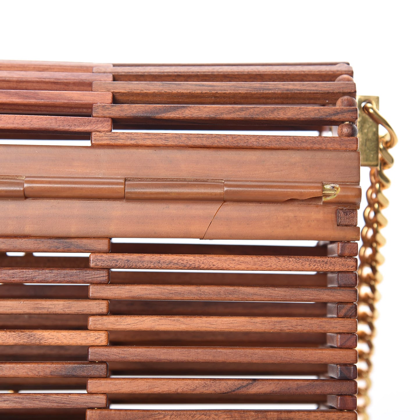 Wood Small Monogram Kate Box Bag Brown