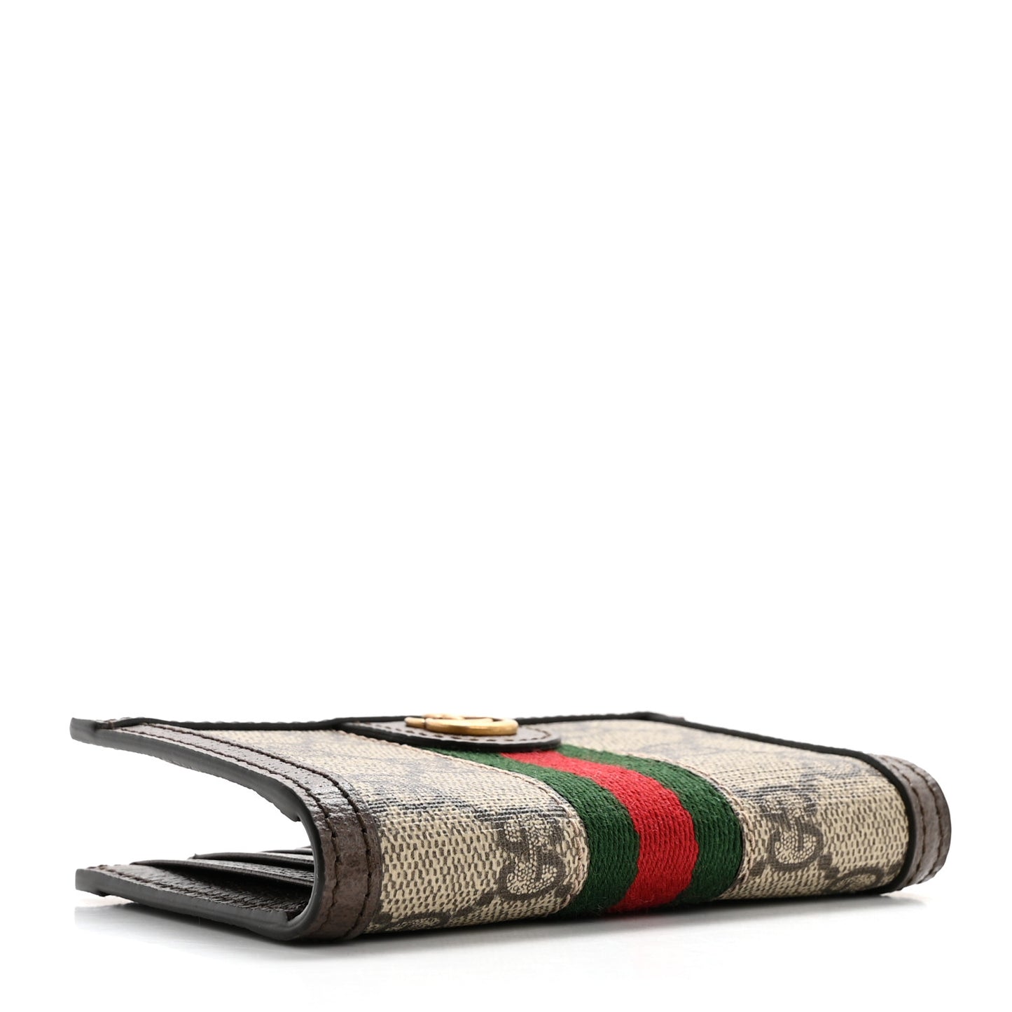 GG Supreme Monogram Web Ophidia Card Case Beige New Acero