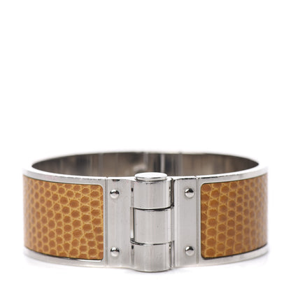 Hermes Lizard Charniere Uni Wide Hinged Bracelet S Sesame 1 of 7