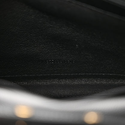 Saint Laurent Grain De Poudre Matelasse Chevron Monogram Chain Wallet Black 8 of 12