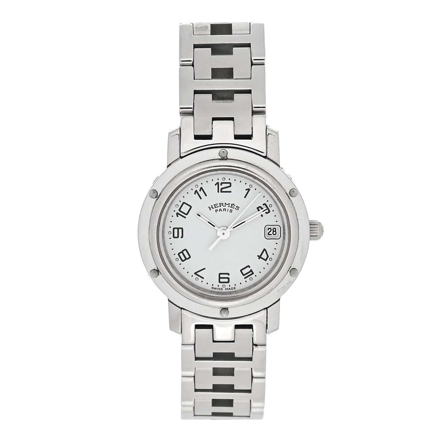 Stainless Steel 24mm Clipper Quartz Watch White