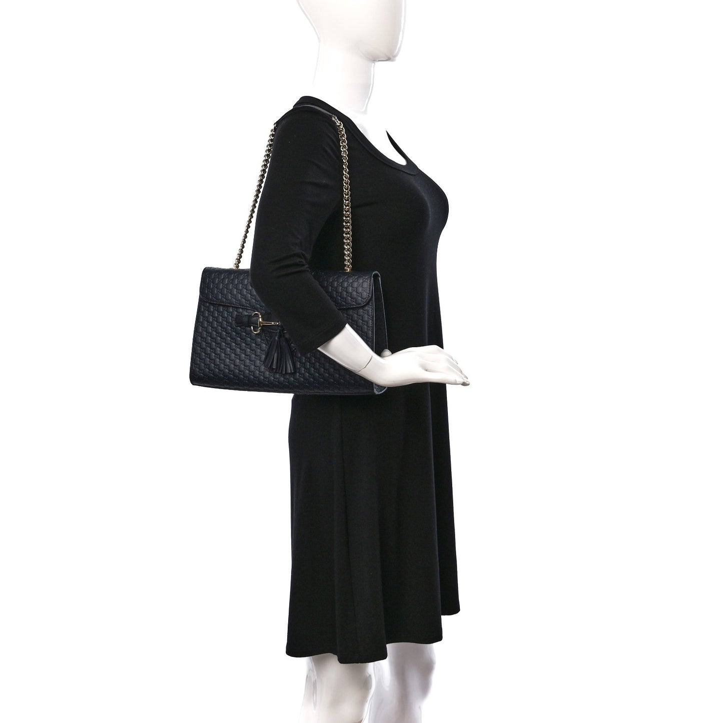 Soft Microguccissima Medium Emily Chain Shoulder Bag Blue