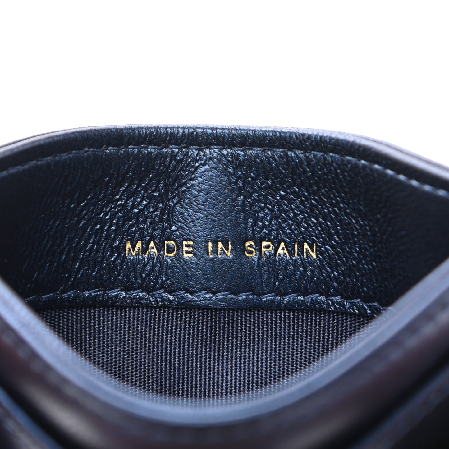 Metallic Lambskin Quilted Boy Card Holder Blue