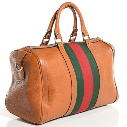 Gucci Calfskin Vintage Web Medium Boston Tobacco 3 of 19