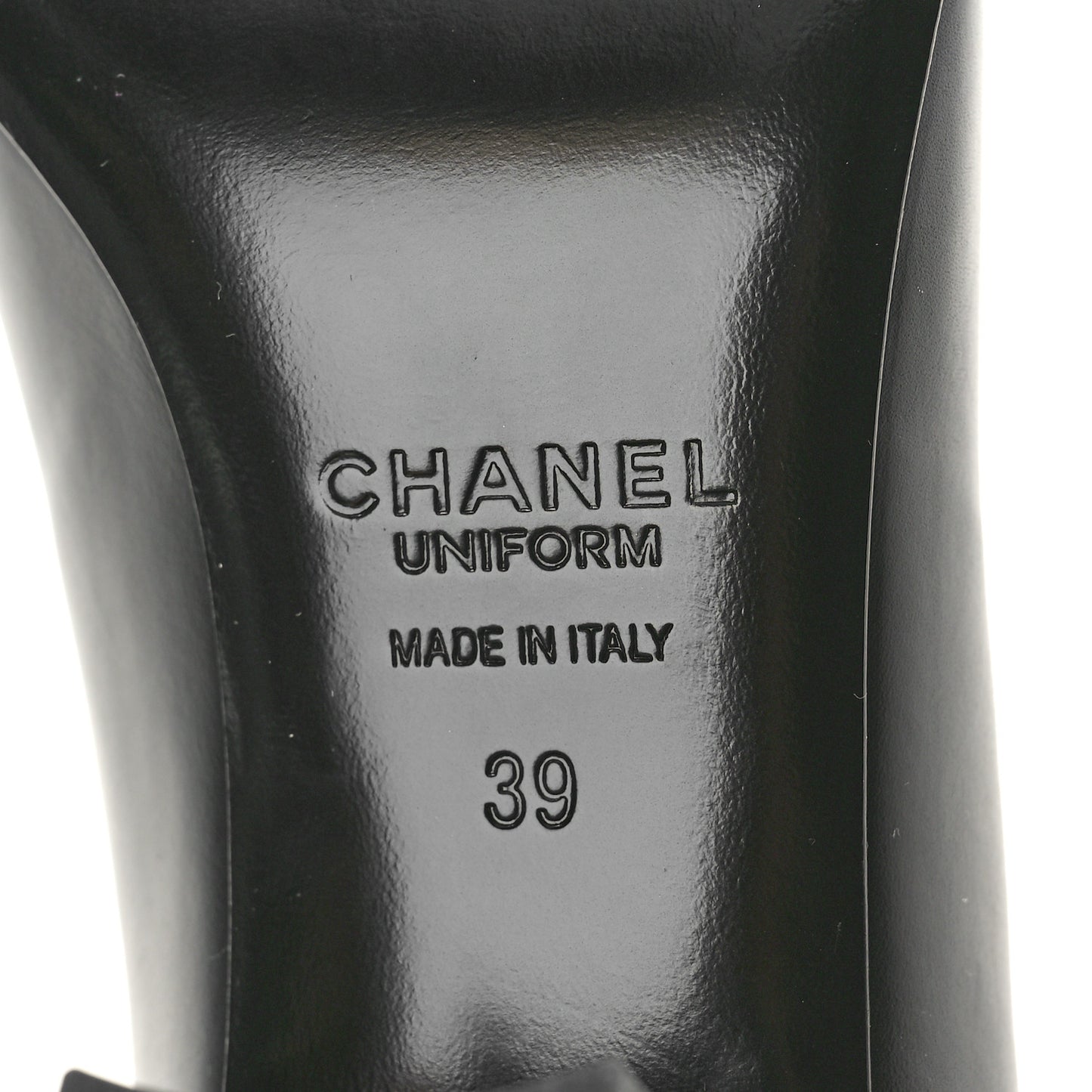 Lambskin Cap Toe CC Uniform Pumps 39 Black