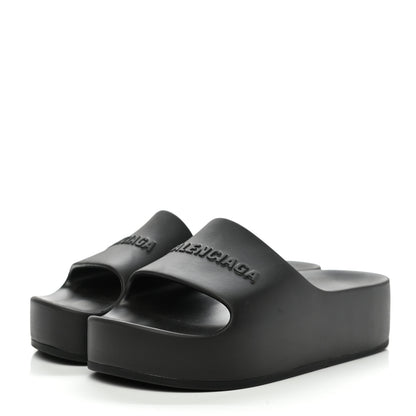 Balenciaga Rubber Chunky Slide Sandals 37 Black 3 of 8