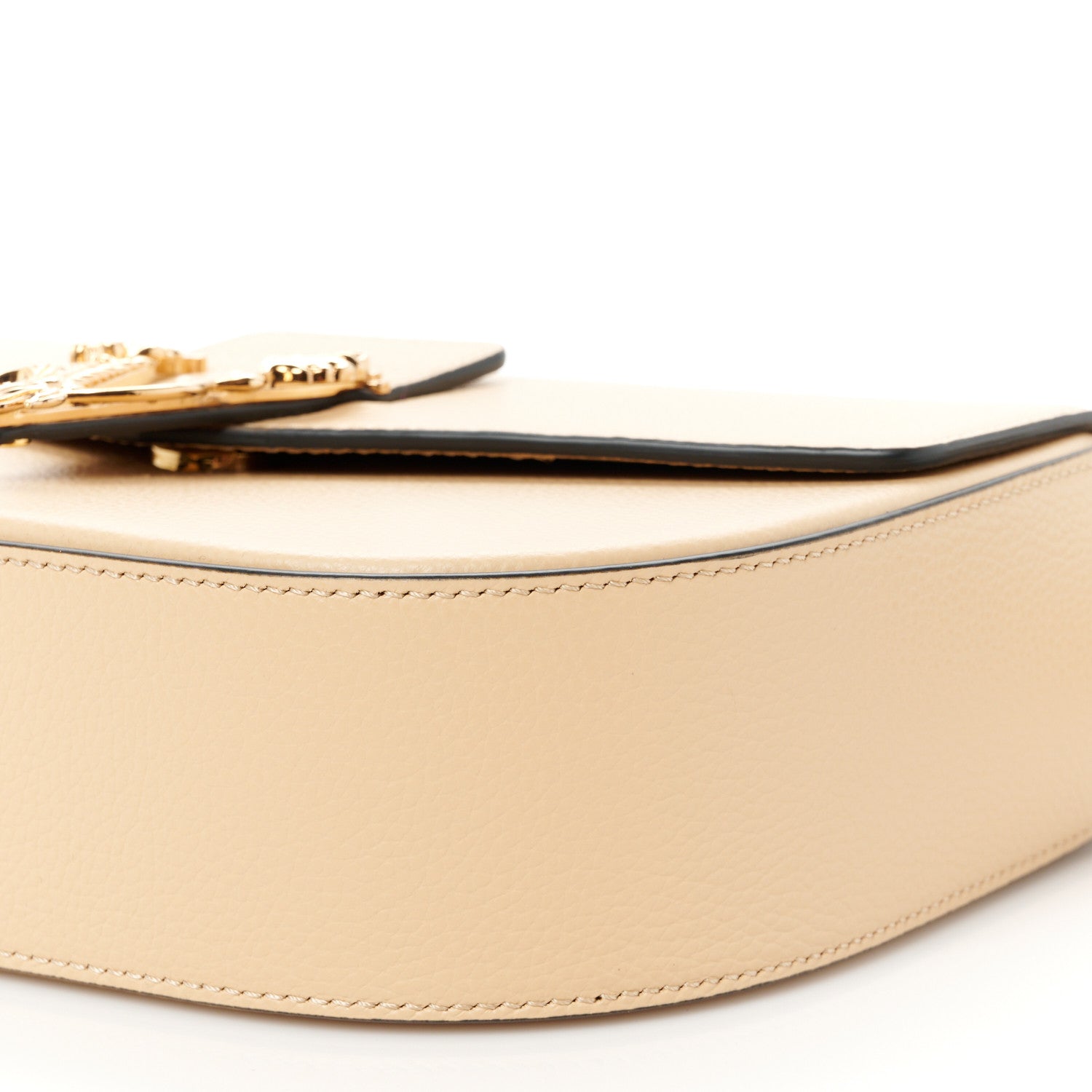 Versace Grained Calfskin Virtus Crossbody Bag Beige 12 of 12