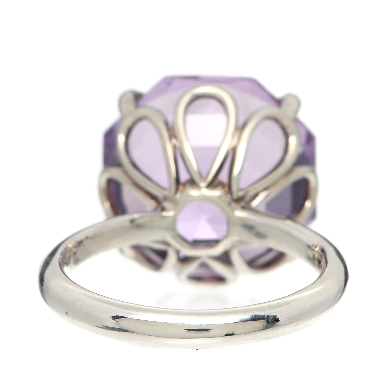 Tiffany Sterling Silver Amethyst Sparklers Octagonal Cocktail Ring 47 4 3 of 5