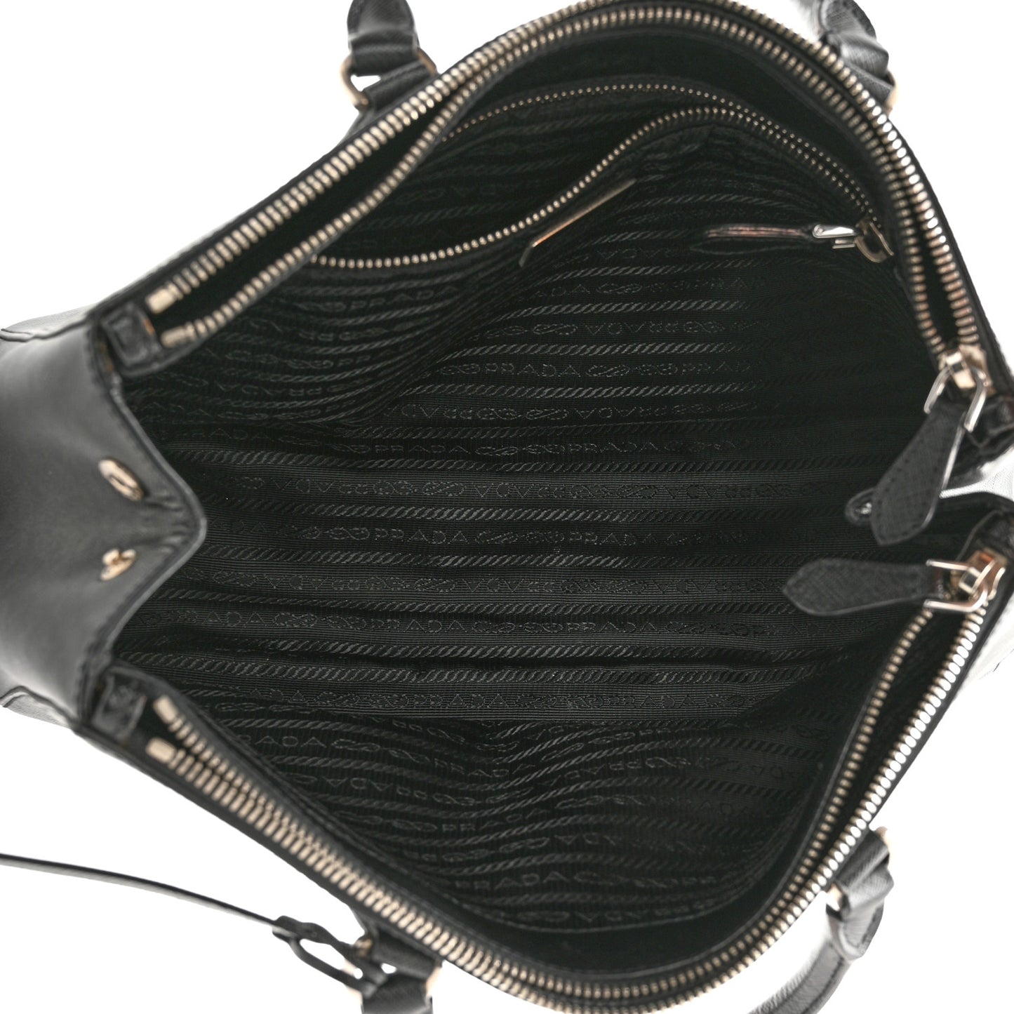 Saffiano Small Galleria Double Zip Tote Black